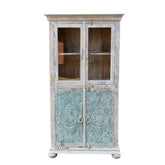 Indian Hand Carved Solid Wooden Cupboard Wardrobe D56